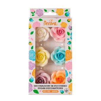 Picture of LARGE ROSES SHADED ASSORTED COLORS X 6